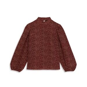 The Kooples Moon Dots Printed Blouse Silk Blend Women Fr 2/ US M NWT Peasant